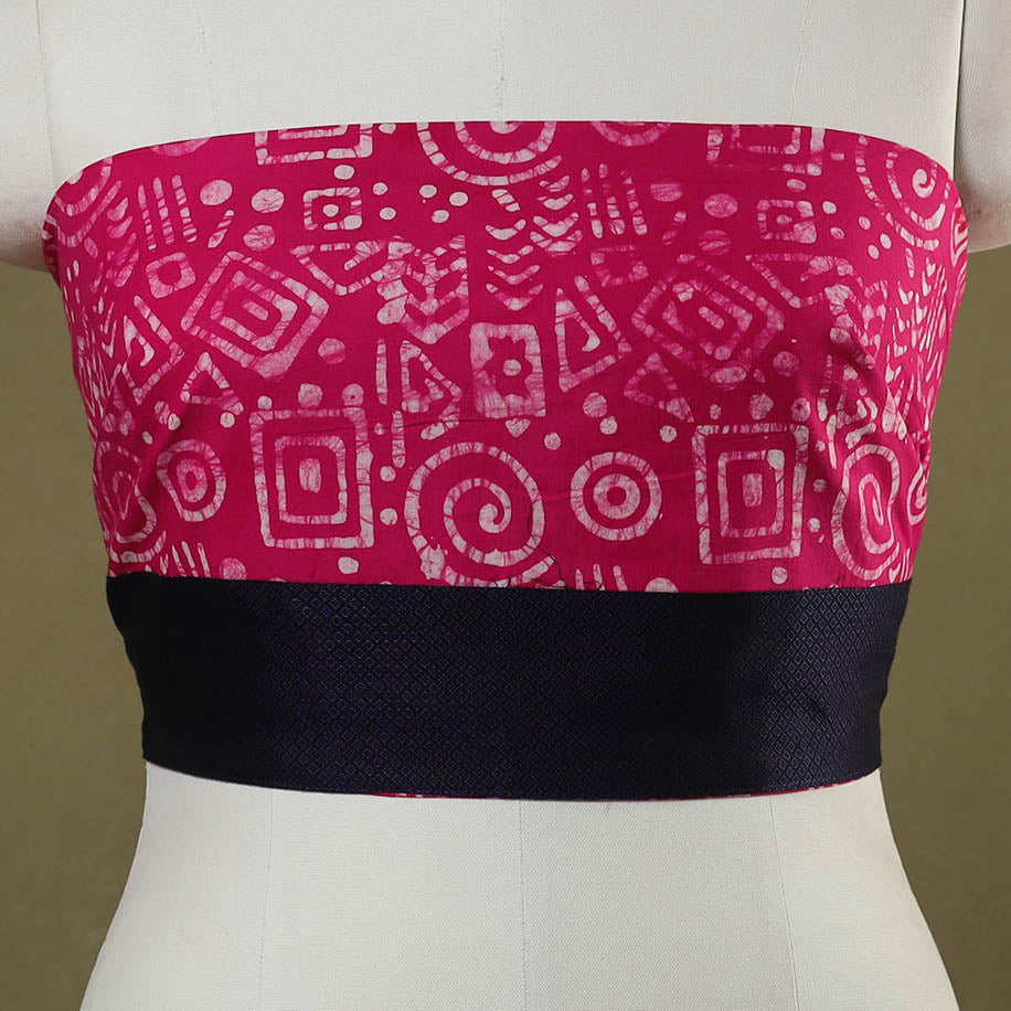 Pink Cotton Hand Batik Print Blouse Piece