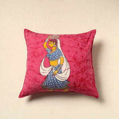 Pink - cotton hand batik cushion cover (18 x 18 in) 64