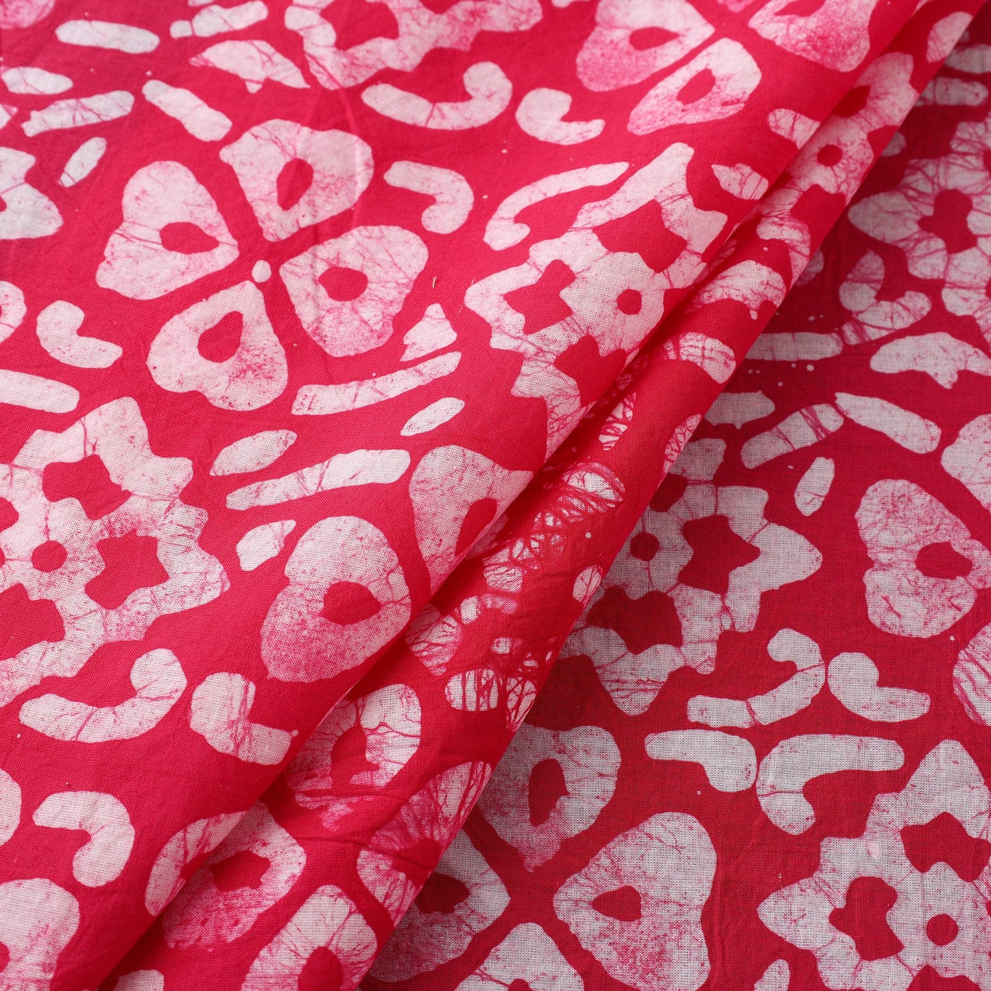 Buy Cotton Pink Hand Batik Print Fabric