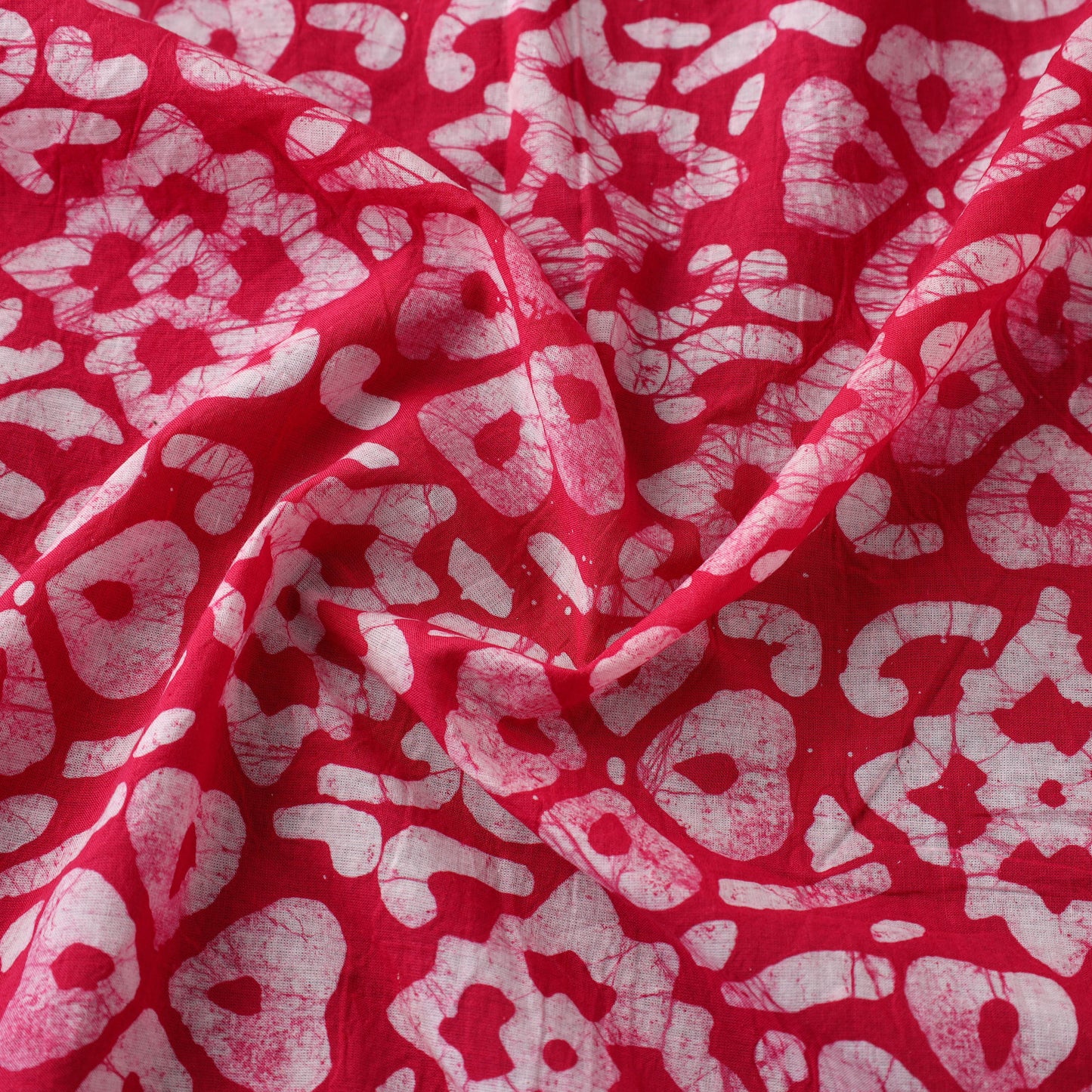 Buy Cotton Pink Hand Batik Print Fabric