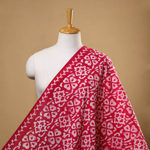 Buy Cotton Pink Hand Batik Print Fabric