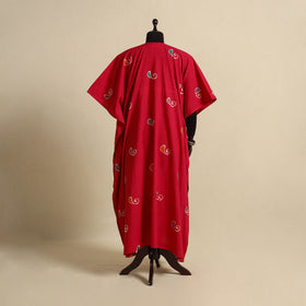 Pink - cotton hand batik kaftan with tie-up waist (long) 15