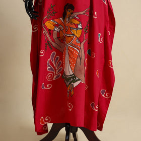 Pink - cotton hand batik kaftan with tie-up waist (long) 15