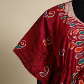 Pink - cotton hand batik kaftan with tie-up waist (long) 37