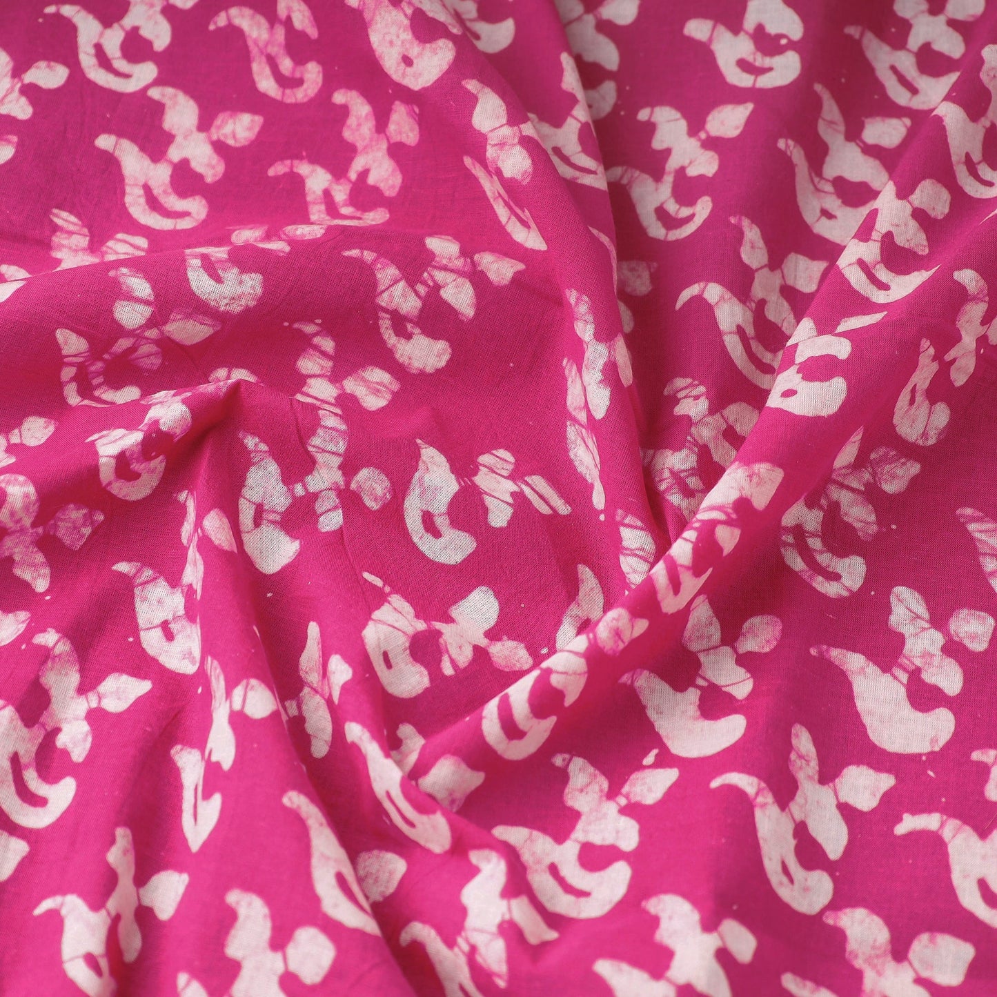  Cotton Pink Hand Batik Print Fabric