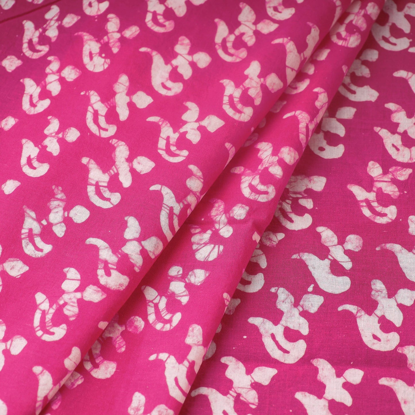  Cotton Pink Hand Batik Print Fabric