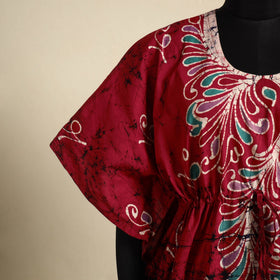 Pink - cotton hand batik kaftan with tie-up waist (long) 13