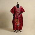 Pink - cotton hand batik kaftan with tie-up waist (long) 37