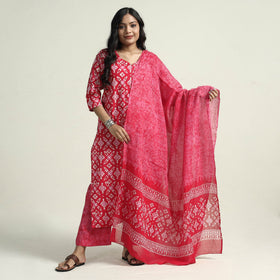 Batik Kurta with Palazzo & Dupatta Set
