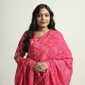 Batik Kurta with Palazzo & Dupatta Set
