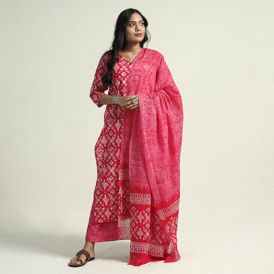 Batik Kurta with Palazzo & Dupatta Set

