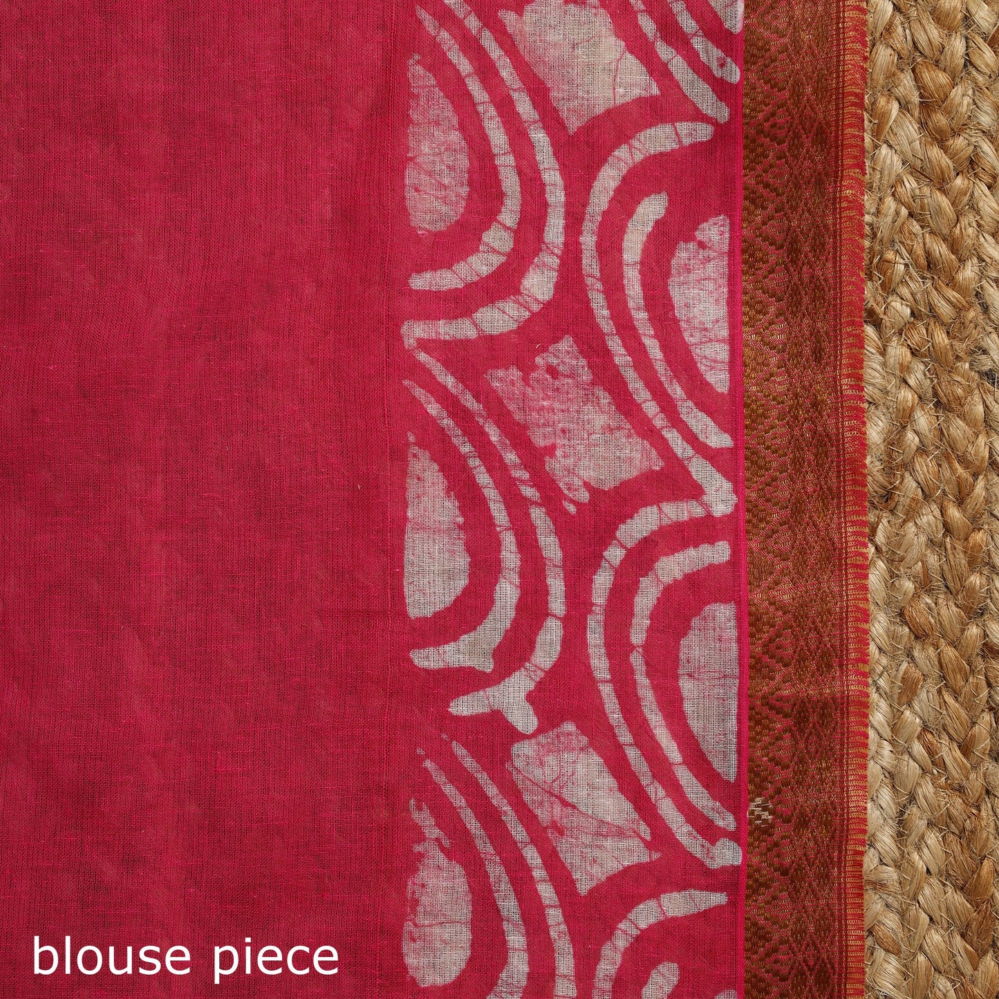 Pink - cotton hand batik saree with blouse 10 - handcrafted