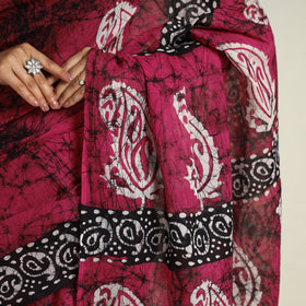 Buy Cotton Hand Batik Print Saree