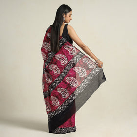 Buy Cotton Hand Batik Print Saree