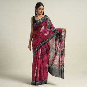 Buy Cotton Hand Batik Print Saree
