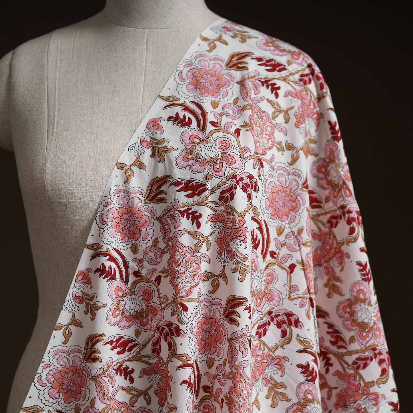 Cotton hand block sanganeri print fabric 05 - handcrafted
