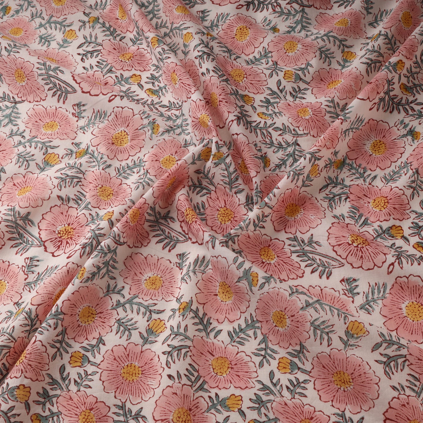 Cotton hand sanganeri fabric 01 - handcrafted