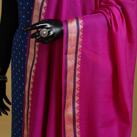 Pink - cotton jacquard dupatta with thread border 13