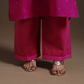 Pink Cotton Jacquard Kurta Set (Set of 3)