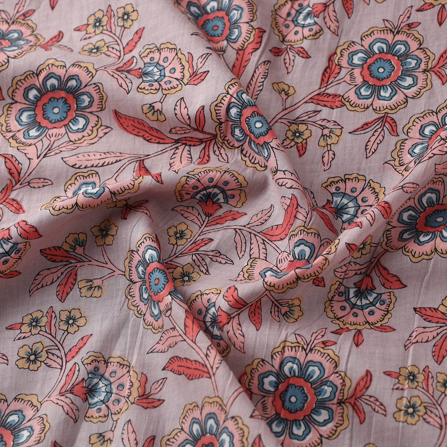 Pink Cotton Jaipur Print Fabric