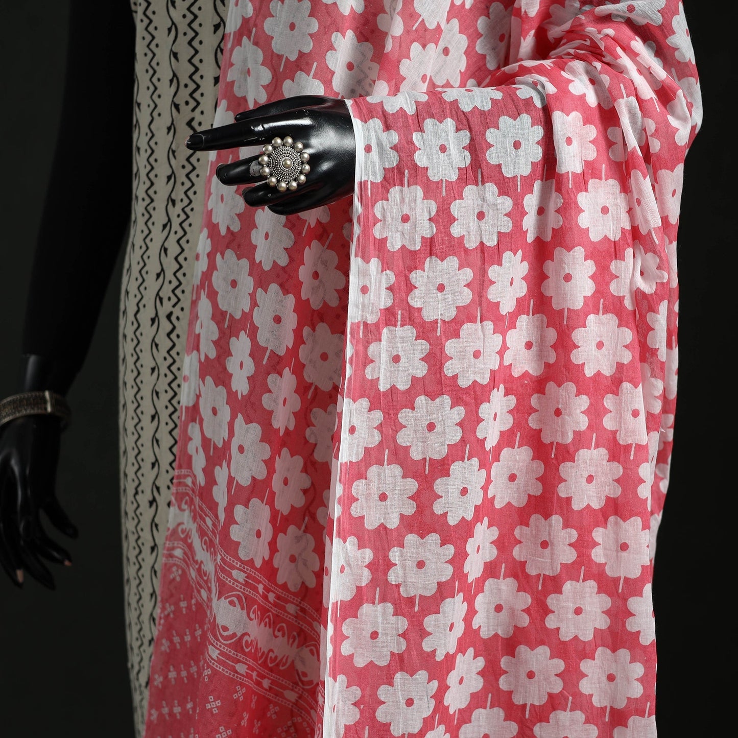 Cotton jaipur printed dupatta 07 - handcrafted