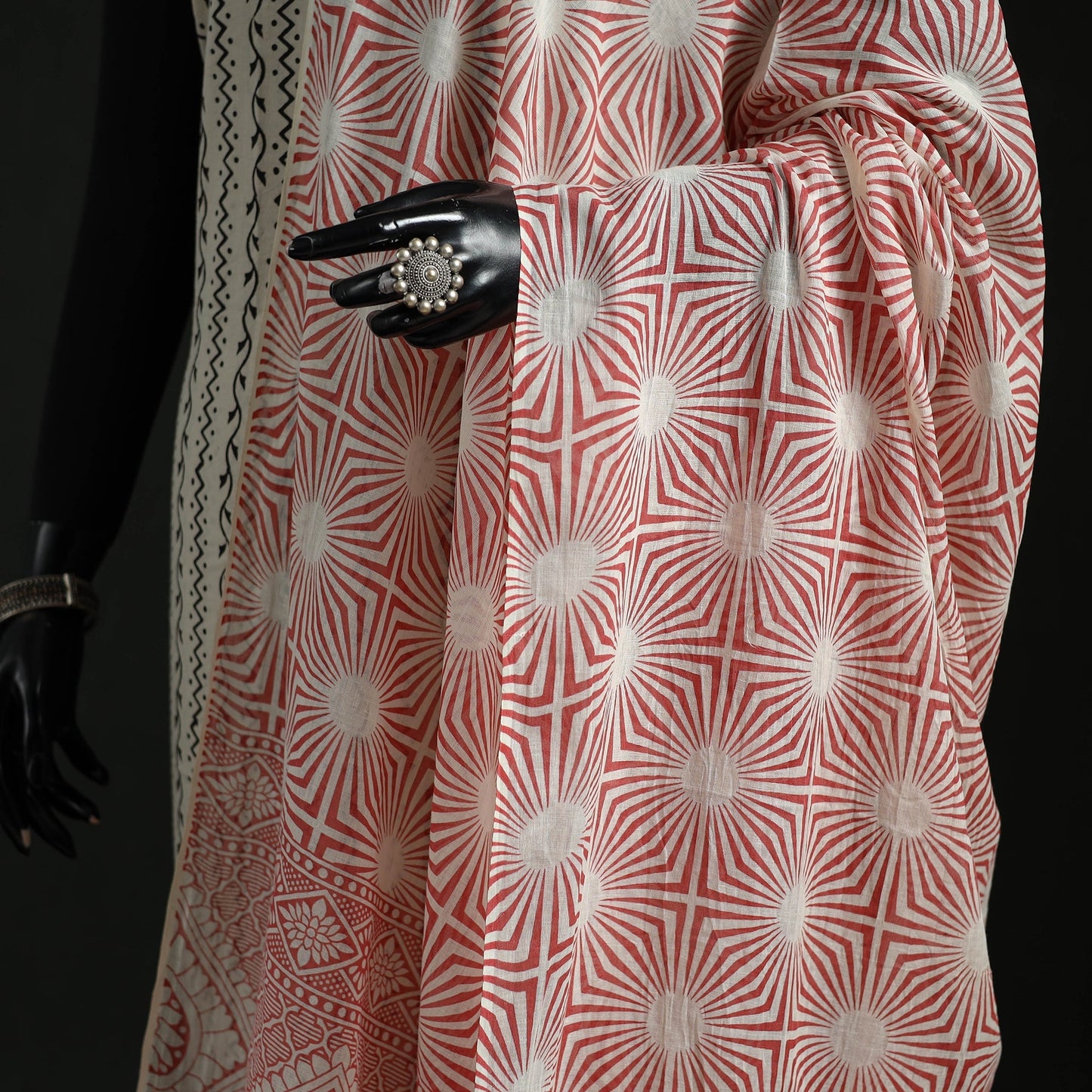 Cotton jaipur printed dupatta 09 - handcrafted