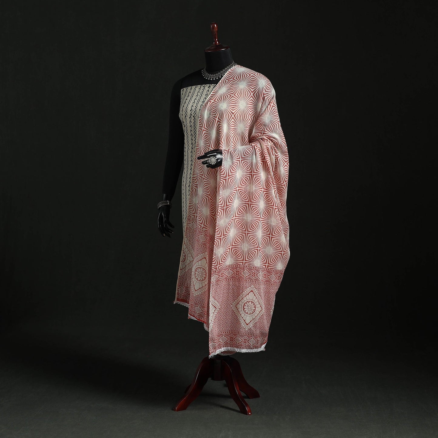Cotton jaipur printed dupatta 09 - handcrafted