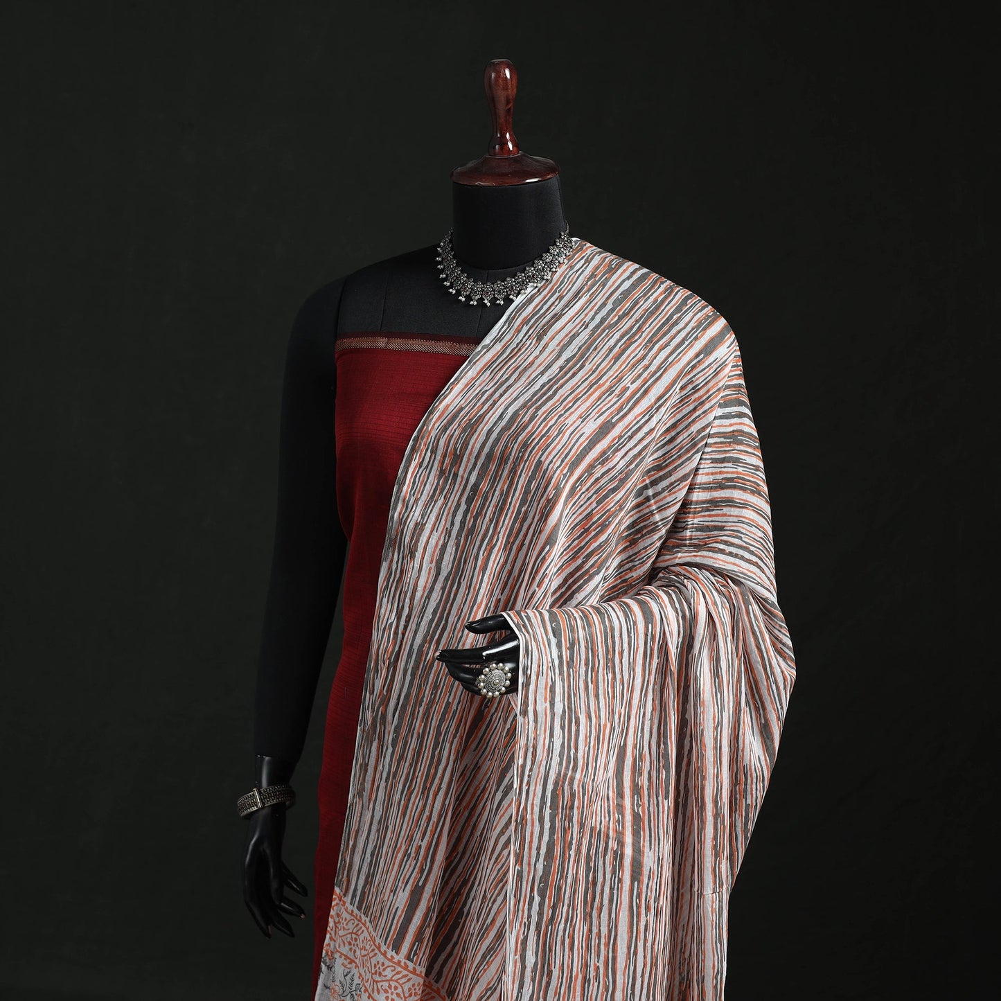 Cotton jaipur printed dupatta 100 - handcrafted