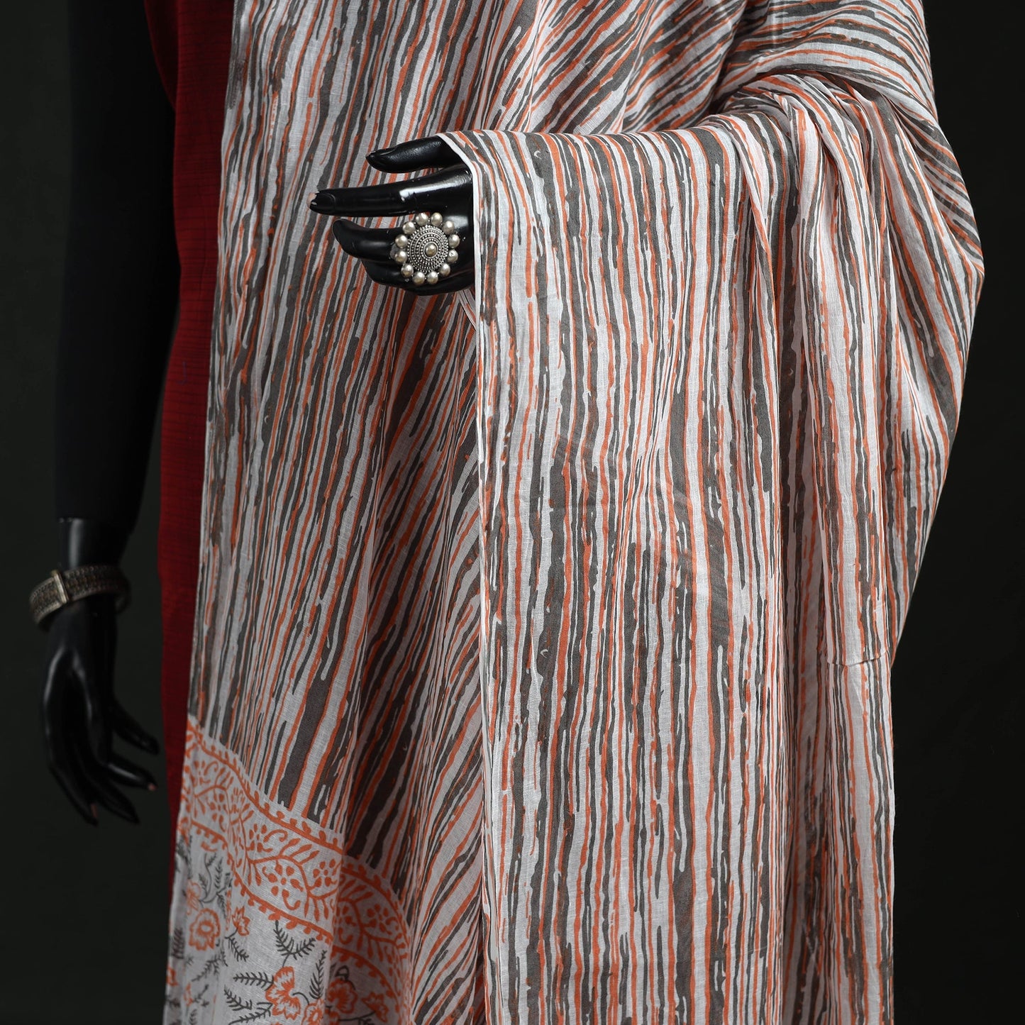 Cotton jaipur printed dupatta 100 - handcrafted