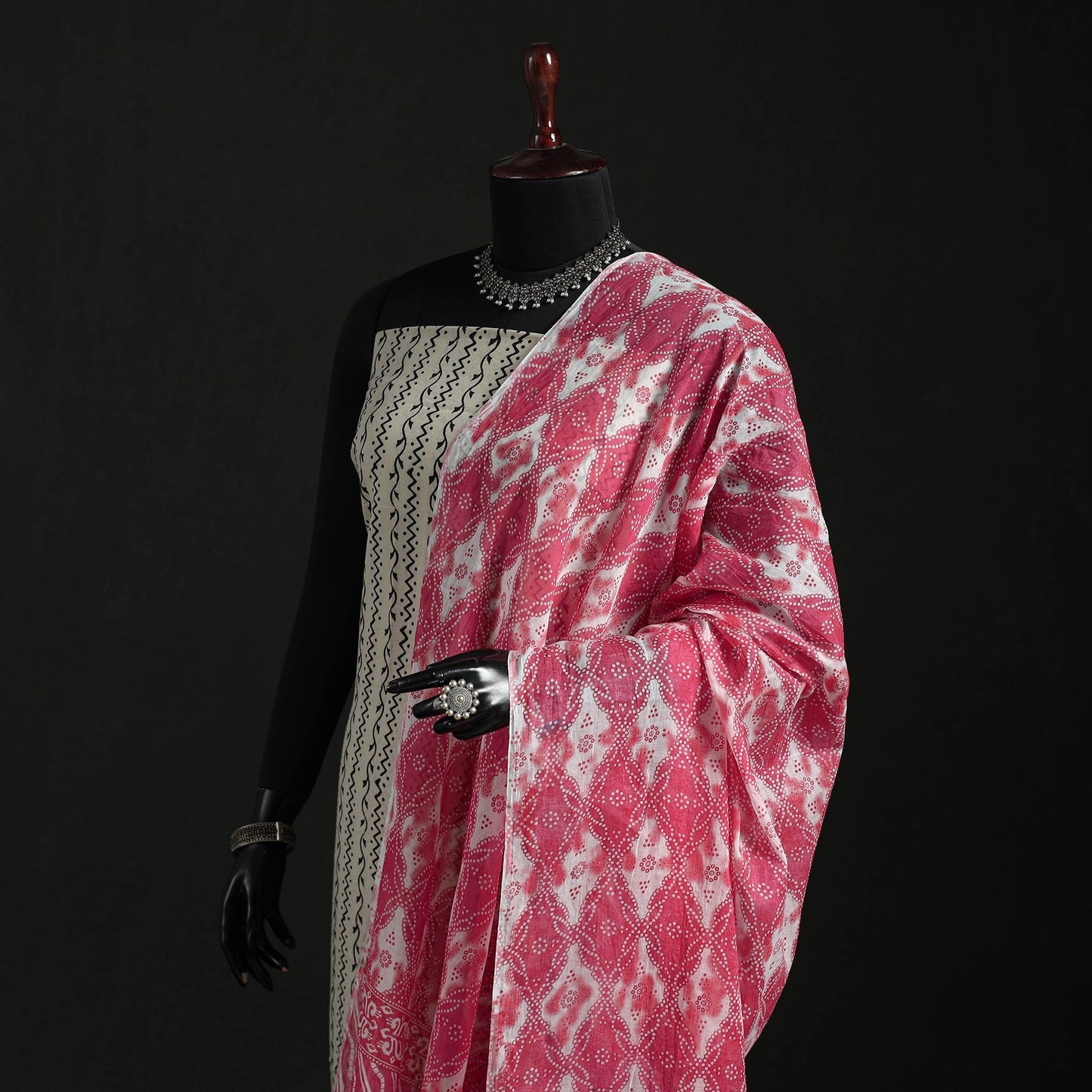 Cotton jaipur printed dupatta 20 - handcrafted