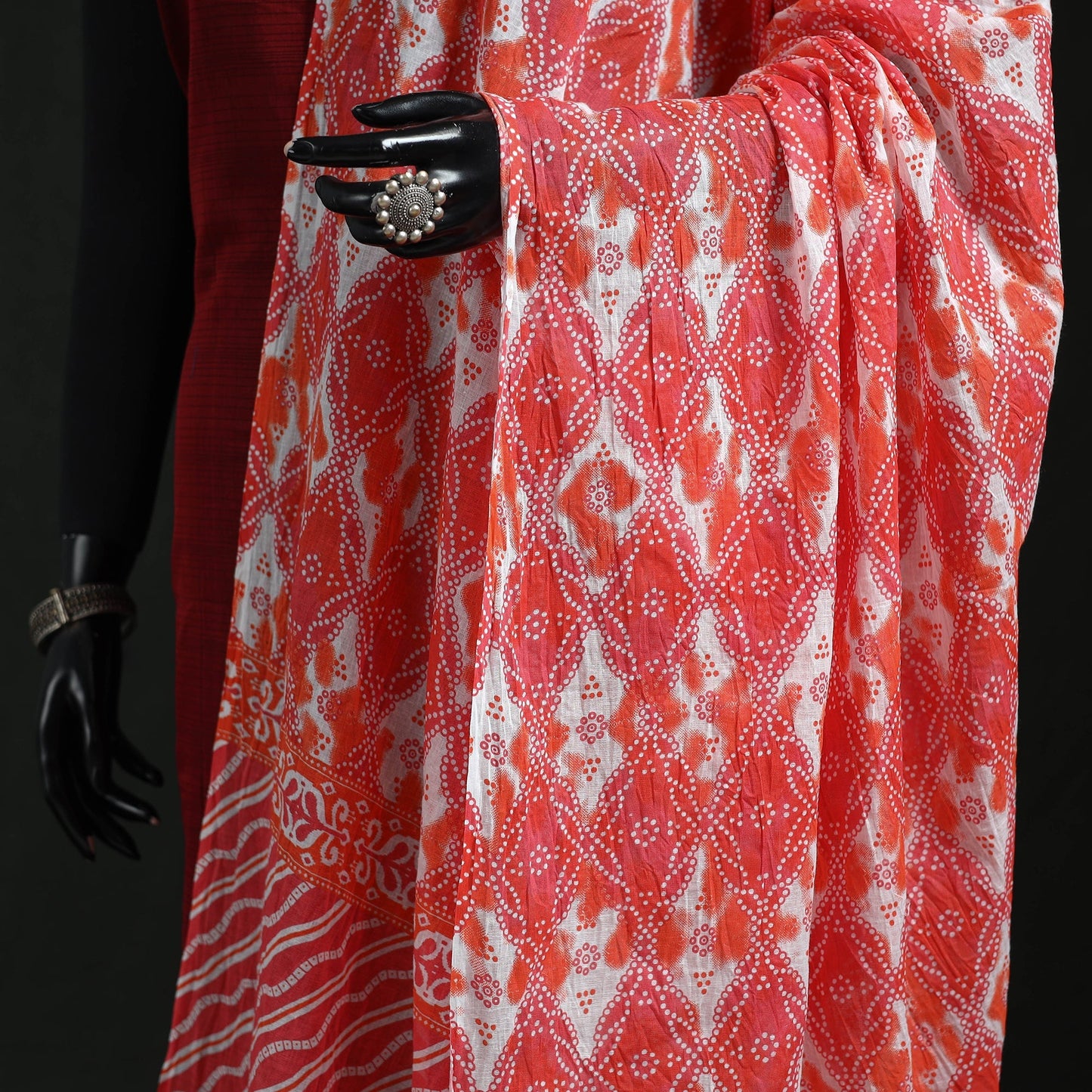 Cotton jaipur printed dupatta 58 - handcrafted