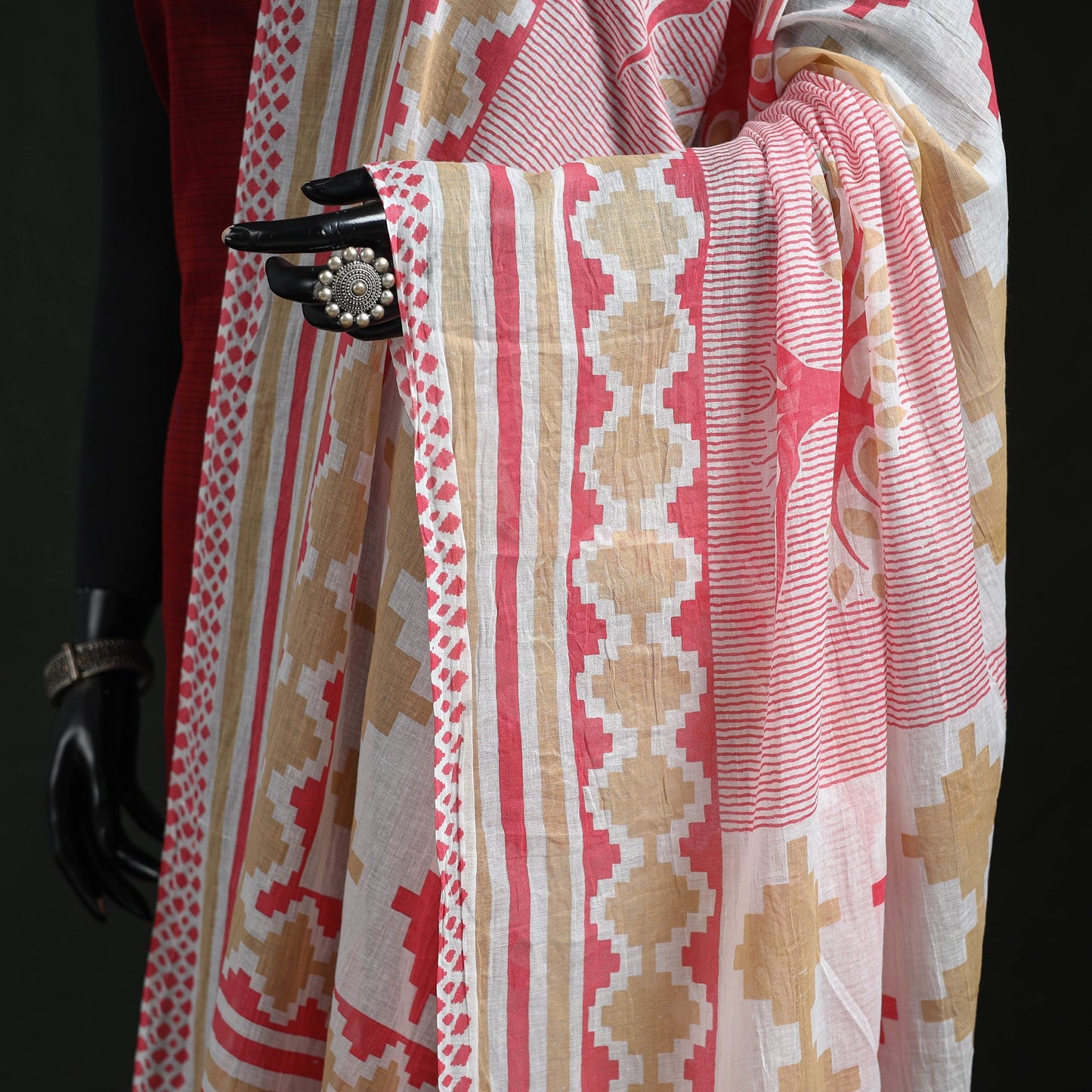 Cotton jaipur printed dupatta 95 - handcrafted