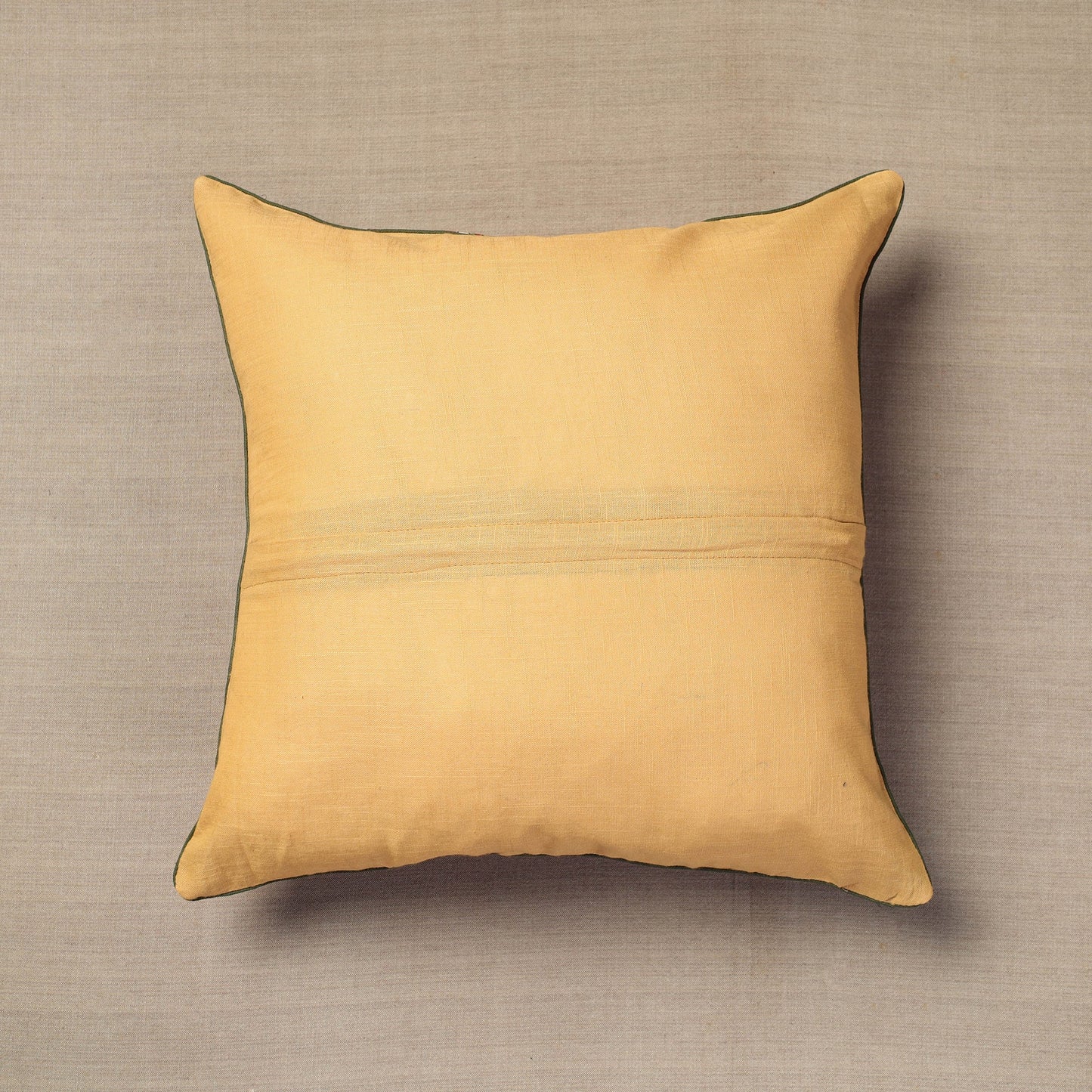  Pink Block Print Cotton Kalamkari Cushion Cover