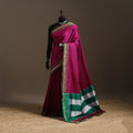 Cotton khun saree with chikki paras border 10 - handcrafted