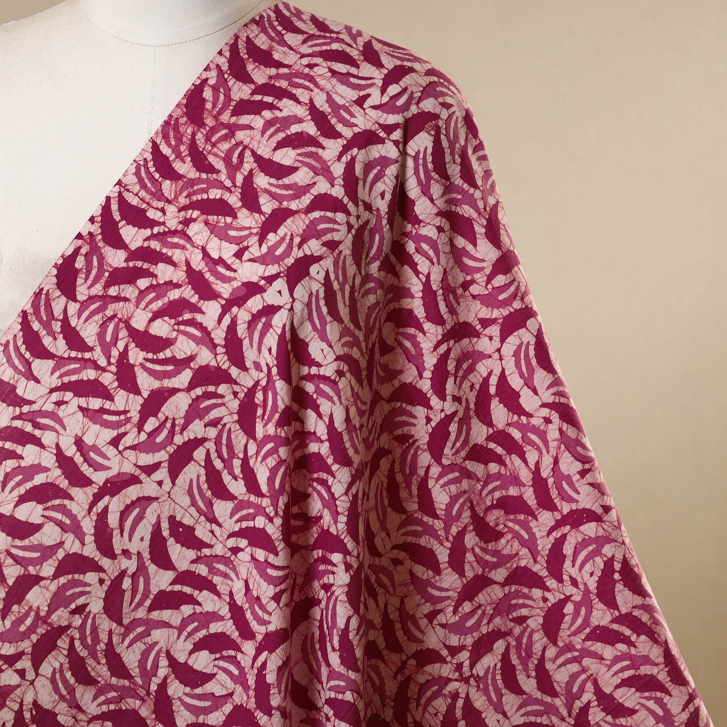 Pink - cotton kutch batik fabric 16 - handcrafted