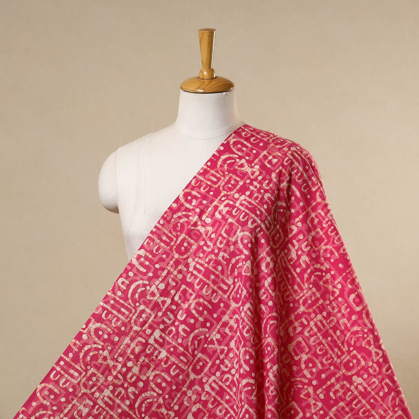 Pink - cotton kutch batik fabric 44 - handcrafted