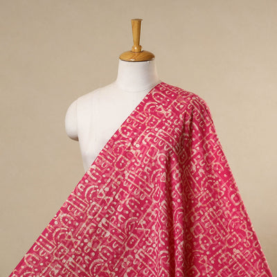 Pink - cotton kutch batik fabric 44 - handcrafted