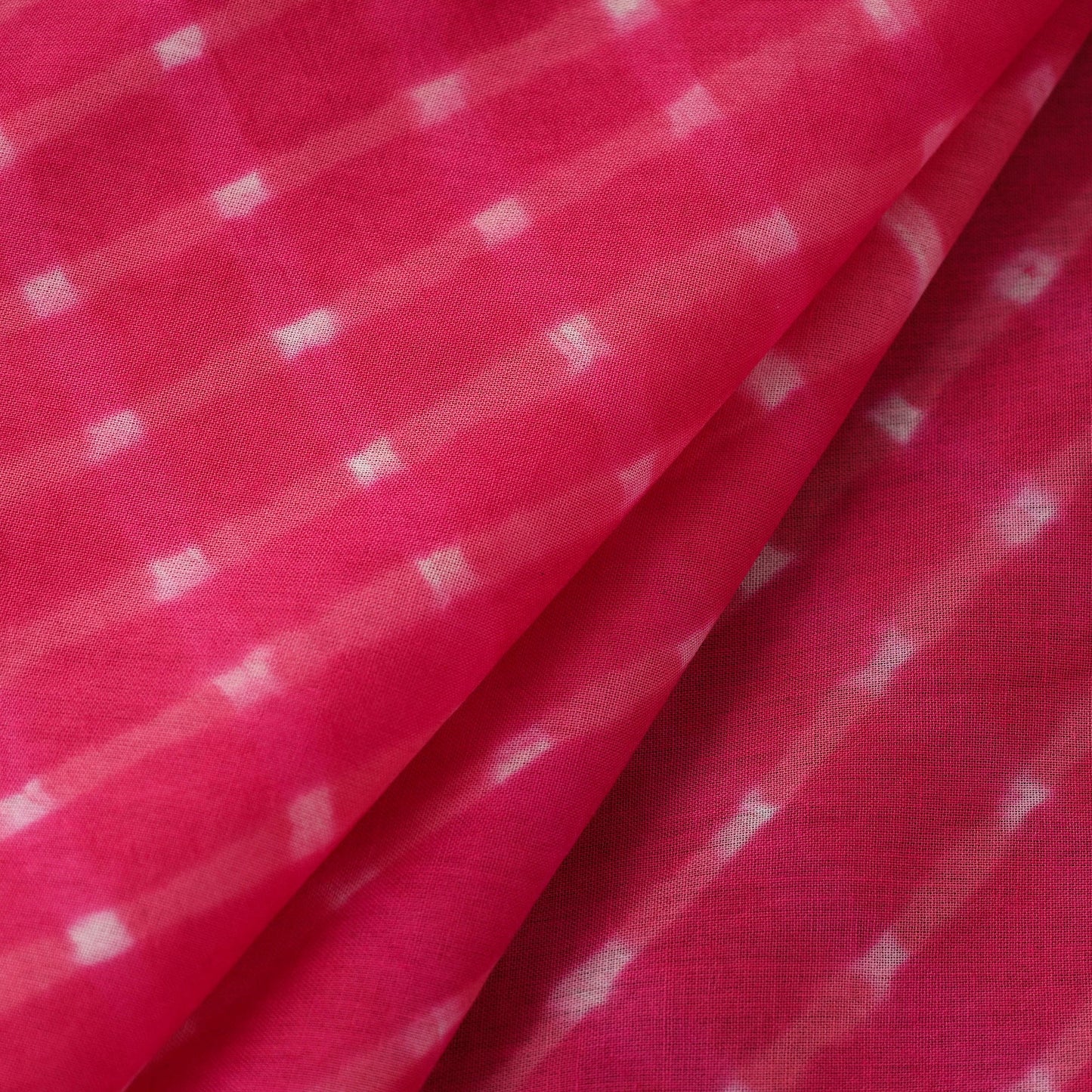 Pink Cotton Mothra Tie-Dye Leheriya Fabric