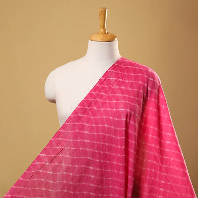 Pink Cotton Mothra Tie-Dye Leheriya Fabric