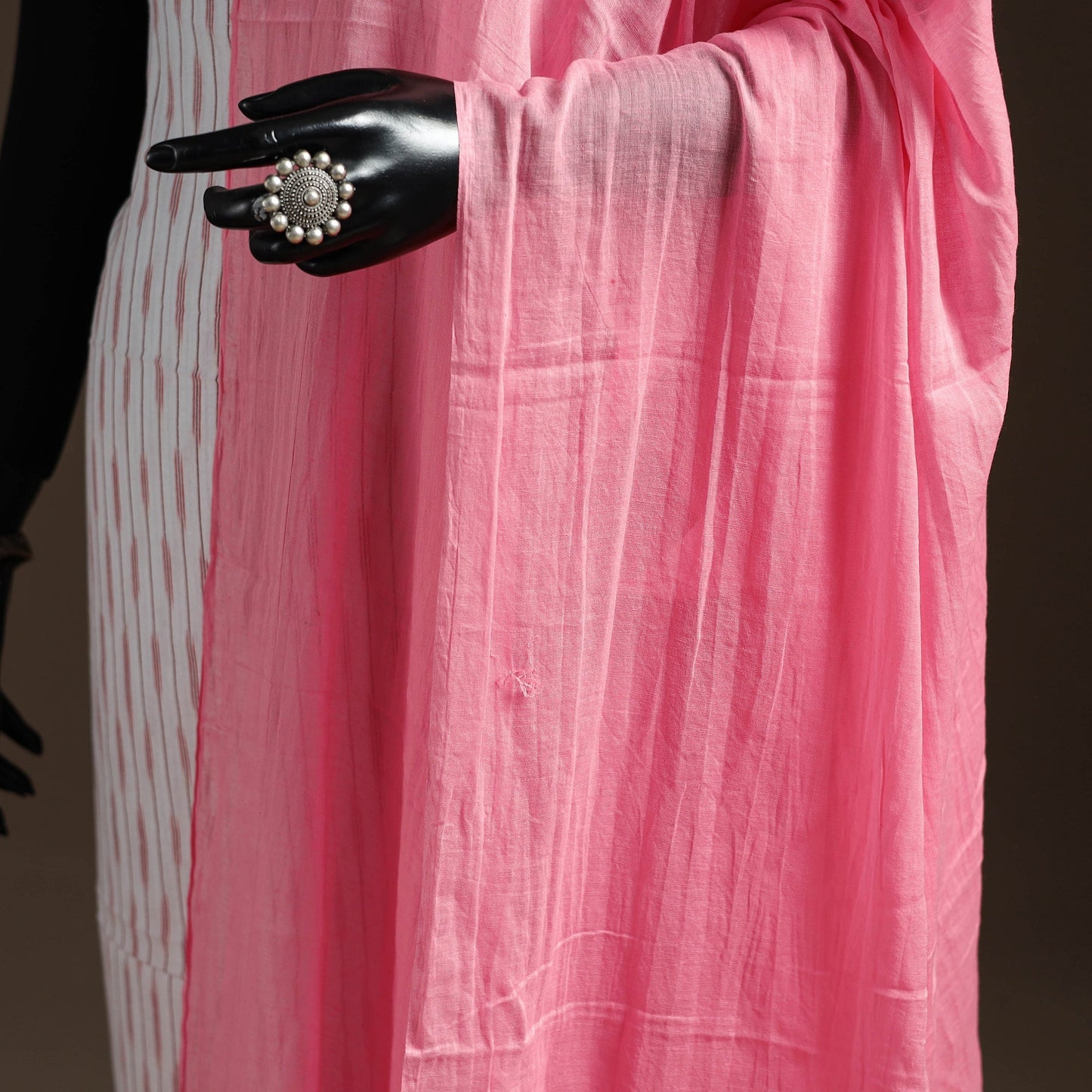 Cotton plain dupatta 04 - handcrafted