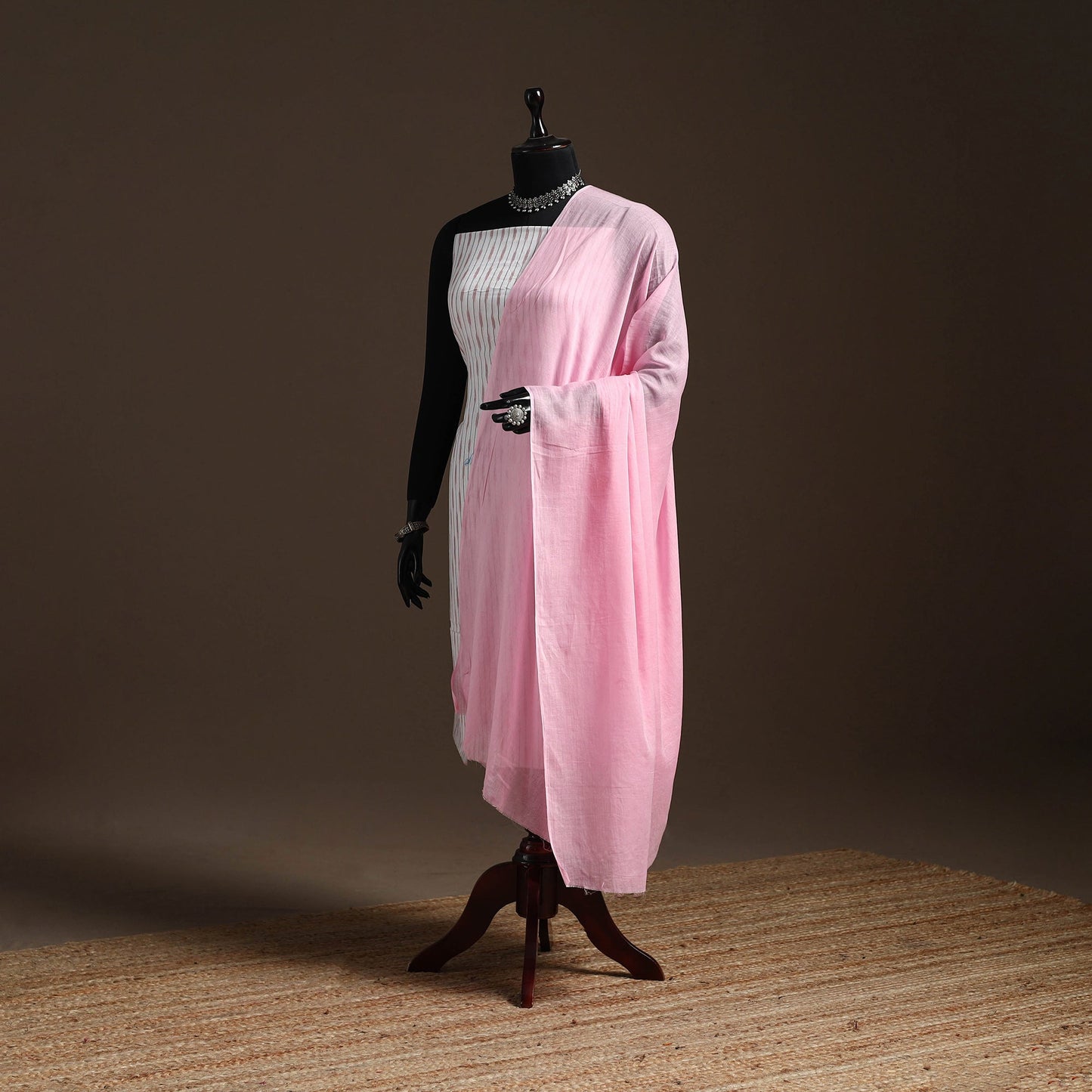 Cotton plain dupatta 13 - handcrafted