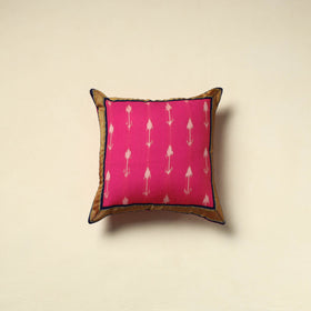 Pink Cotton Pochampally Ikat Cushion Cover