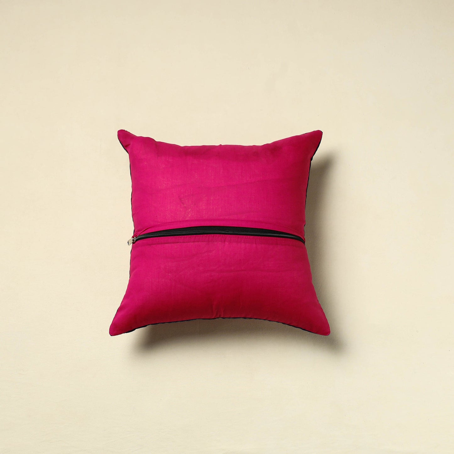 Pink Cotton Pochampally Ikat Cushion Cover