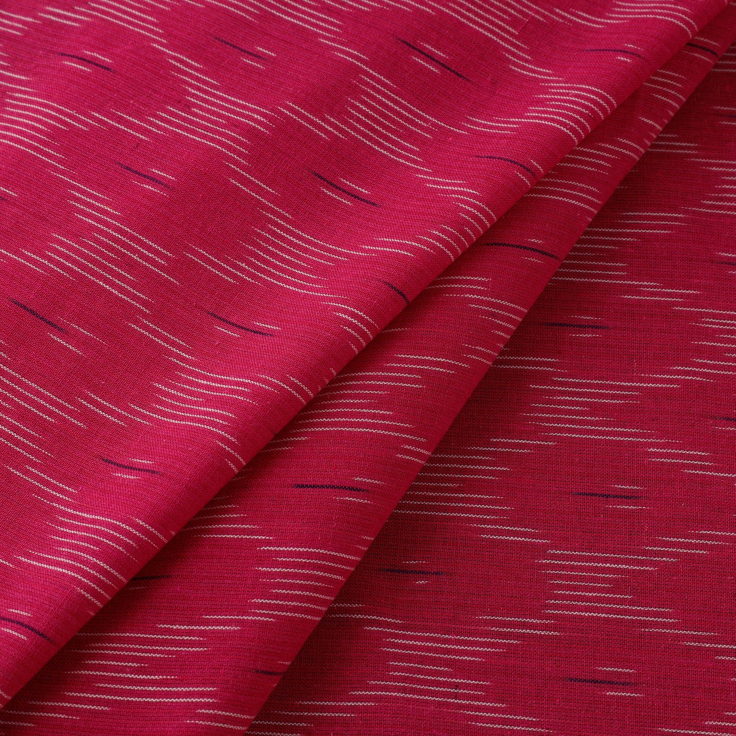 Red Cotton Pochampally Ikat Fabric
