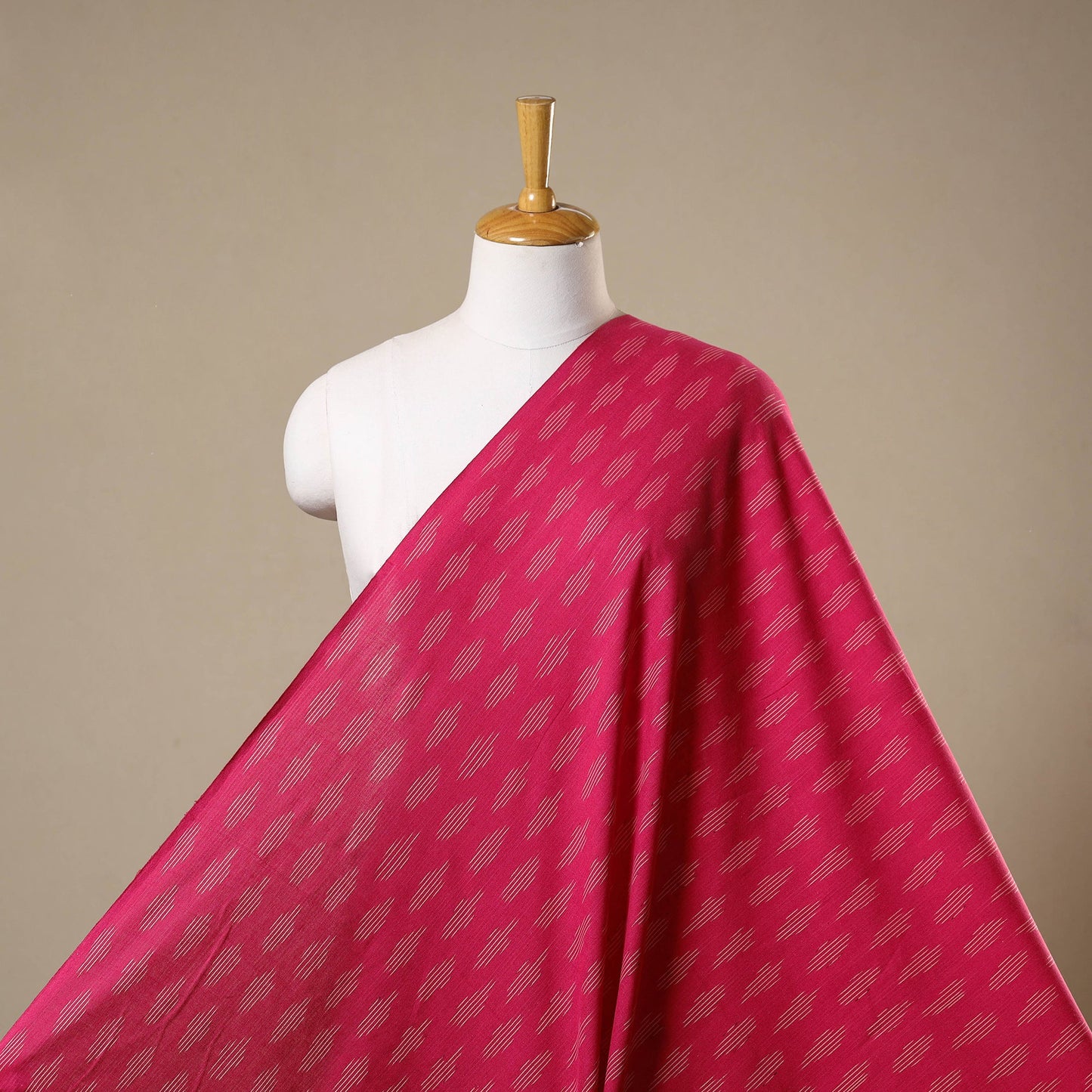 Pink - cotton pochampally ikat fabric 12 - handcrafted