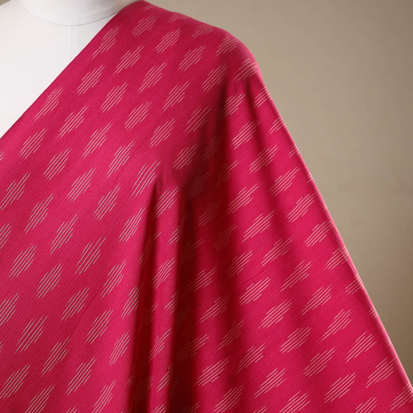 Pink - cotton pochampally ikat fabric 12 - handcrafted