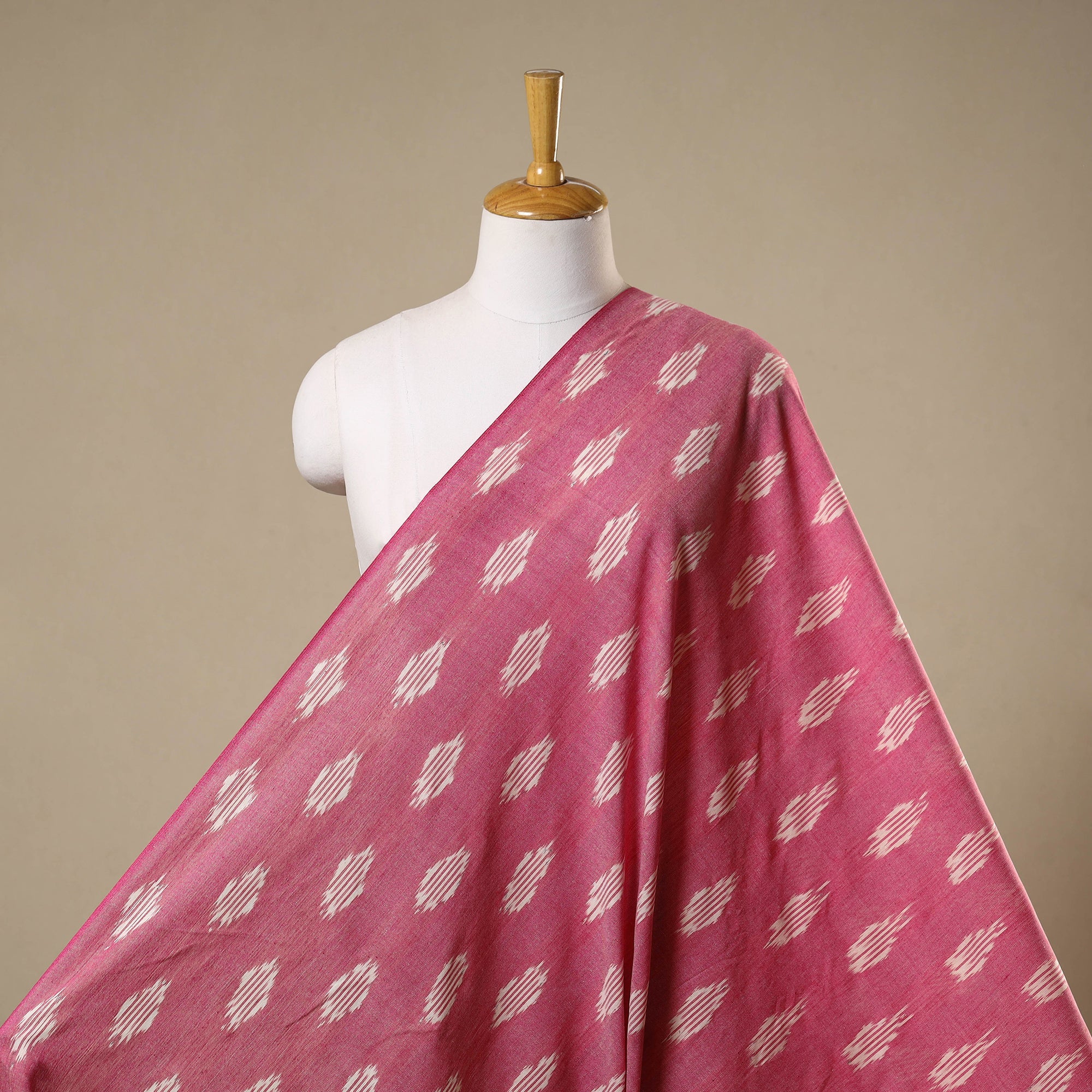 Pink - Cotton Pochampally Ikat Fabric 09