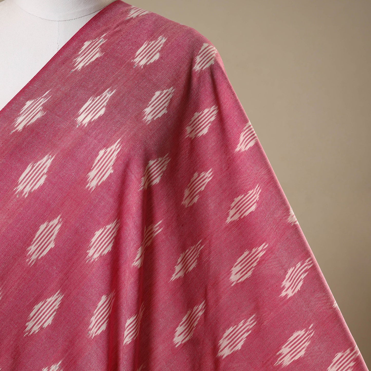 Pink - cotton pochampally ikat fabric 21 - handcrafted