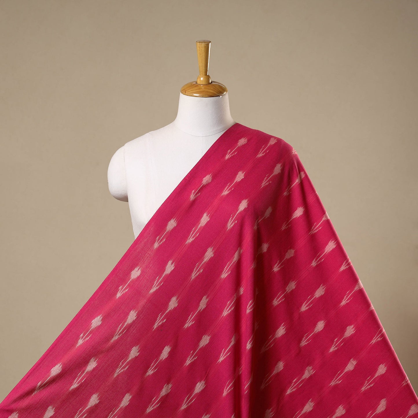 Pink - cotton pochampally ikat fabric 31 - handcrafted