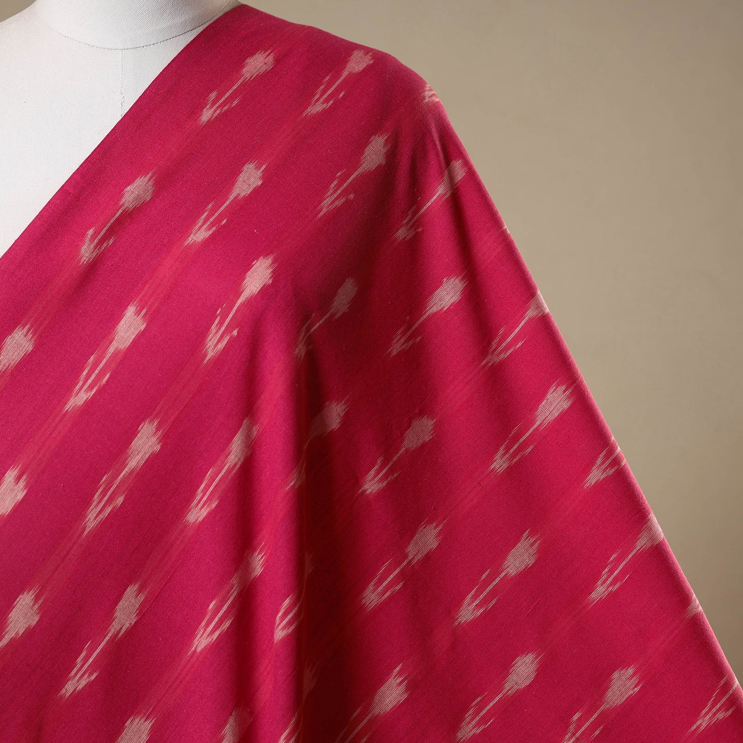 Pink - cotton pochampally ikat fabric 31 - handcrafted